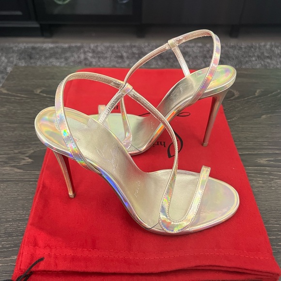 Christian Louboutin Metallic Rosalie Heels - Picture 1 of 10